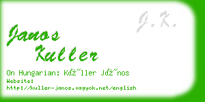 janos kuller business card